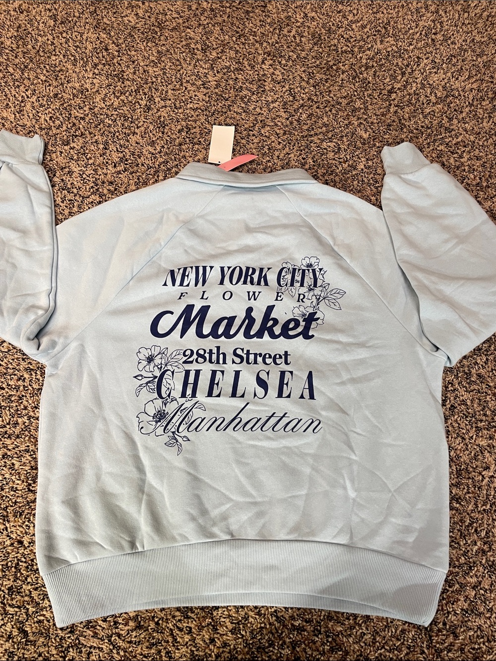 Zoe+Liv Women's NYC Button-Front Graphic Pullover Sweatshirt Var Sizes Blue NWT - Picture 6 of 8